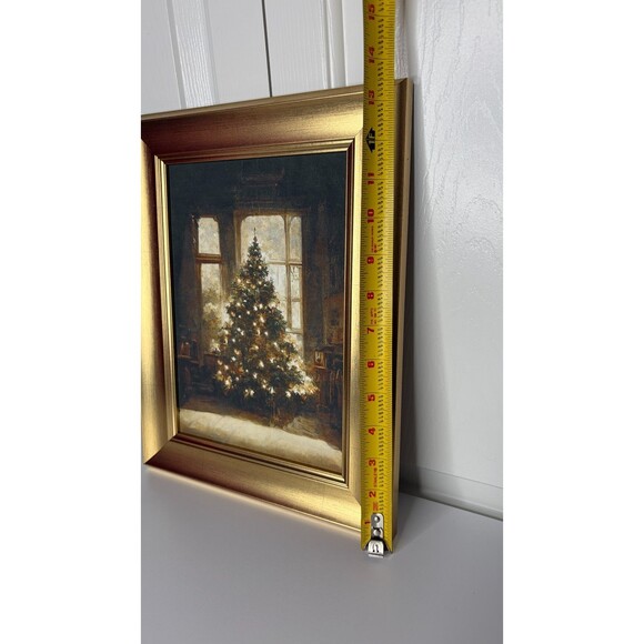 Petal Lane Home Framed Christmas Tree Wall Art Gold Frame Holiday Print - Picture 10 of 11